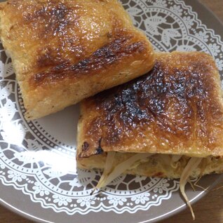 油揚げのねぎ味噌もやし焼き